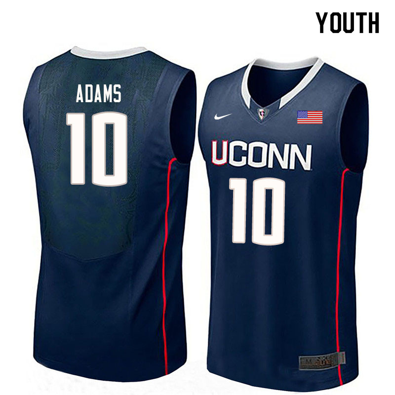 Youth #10 Brendan Adams Uconn Huskies College Basketball Jerseys Sale-Navy